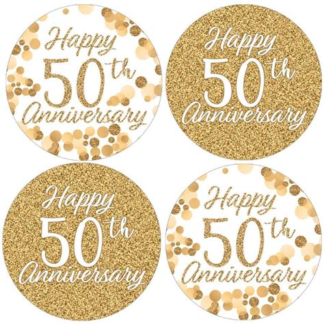 Gold 50th Birthday Cupcake Toppers With Confetti On The Bottom And