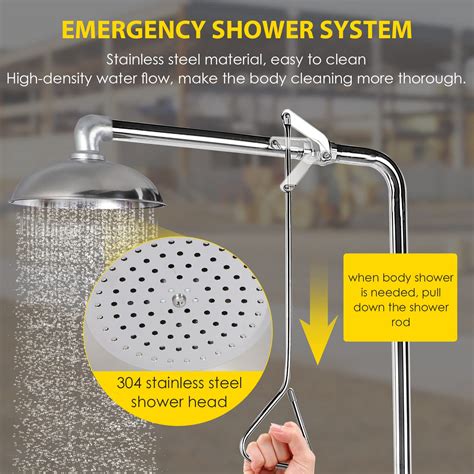 Cgoldenwall Emergency Shower Eyewash Station Combination Eye Wash Station With Shower Safety