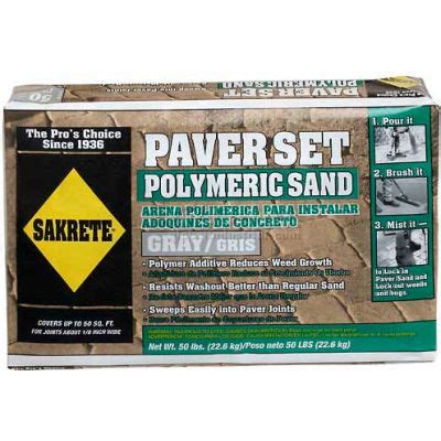 I have 182 square feet here. Sakrete® Paver Set Gray Polymeric Sand, 50 Lb. Bag ...