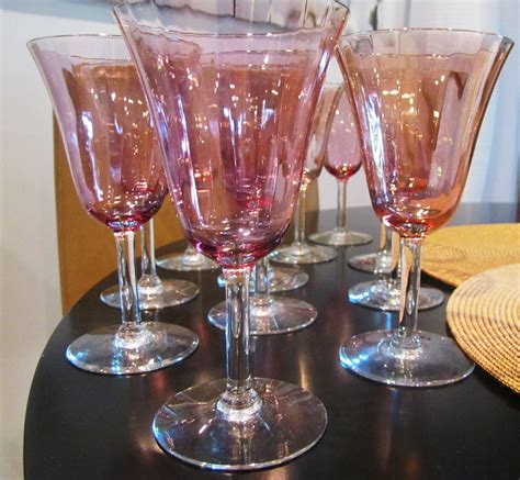 Gorgeous Vintage Pink Rose Colored Drinking Glasses By Vintagetins