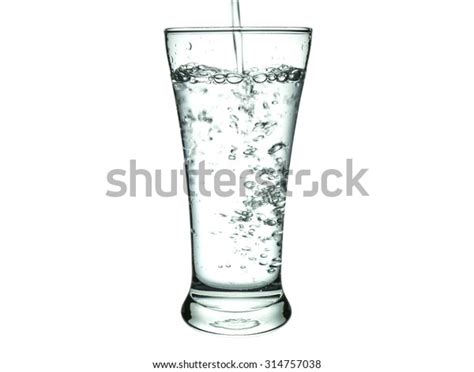 Pouring Water Glass On Isolated Background Stock Photo 314757038