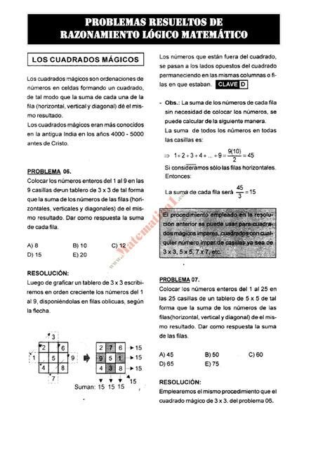 Problemas De Razonamiento Logico Resueltos Cortos Udocz