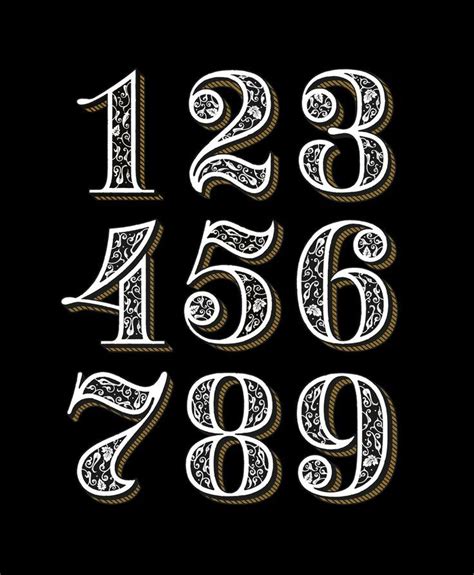 Number Type Numbers Typography Tattoo Lettering Fonts Tattoo Fonts