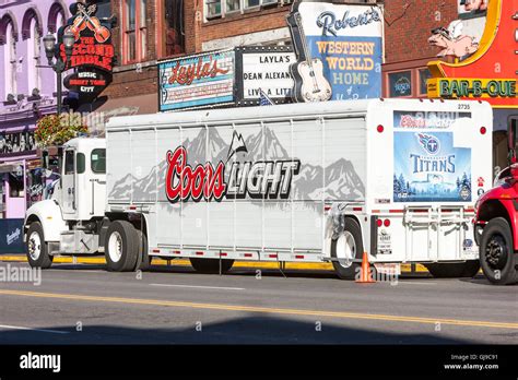 A Coors Light Beverage Truck Parked For A Delivery In The Honky Tonk