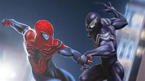 3840x2160 Venom Vs Spiderman Art 4k Hd 4k Wallpapers Images