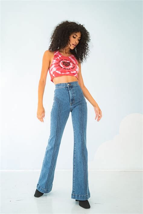 Rollergirl Flares Blue Clue Wash Flares Comfy Jeans Outfit