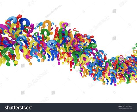 Wave Colorful Question Marks Isolated On Stock Illustration 130904618
