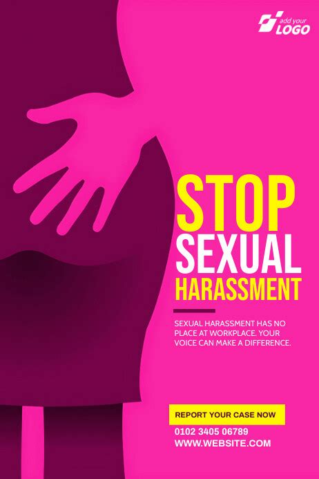 stop sexual harassment poster template postermywall