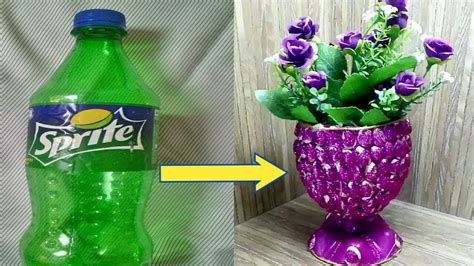 How To Make A Flower Vase At Home L Plastic Bottle Flower Vase L Flower