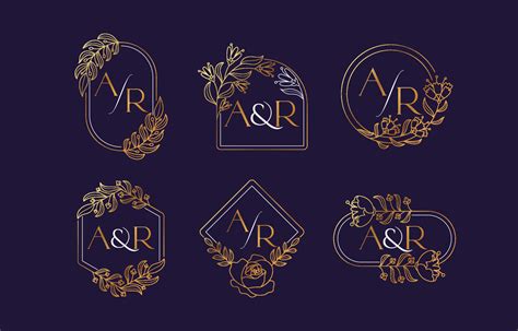 Wedding Initial Monogram Set Template 5681567 Vector Art At Vecteezy