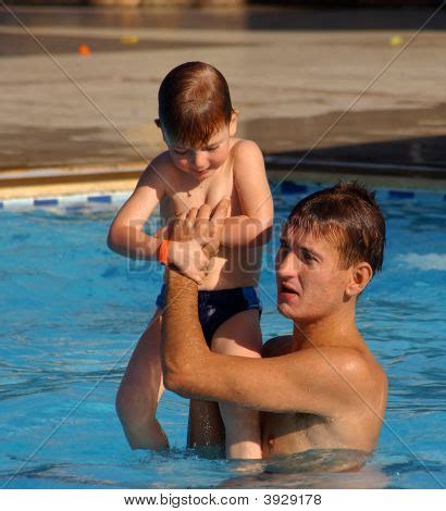 Daddy Son Swimming Image Photo Free Trial Bigstock