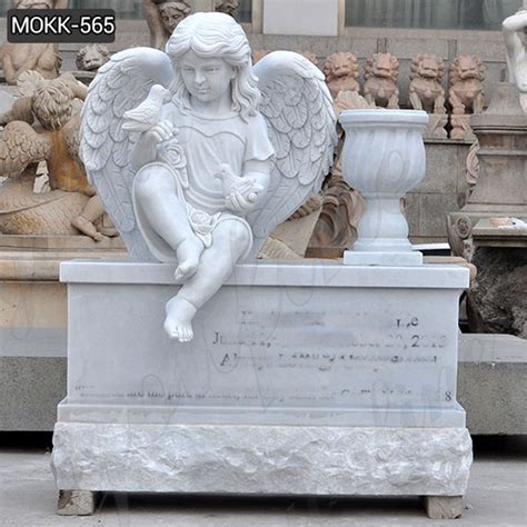 Customized Marble Baby Angel Headstone Statue Design MOKK Home Garden Angel Statue For Sale