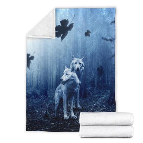 white wolves blanket white wolves throw blanket white etsy