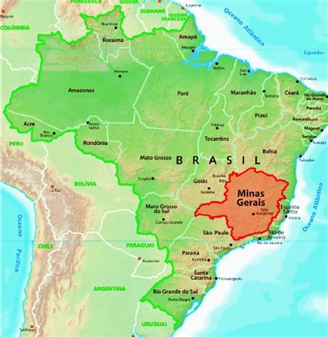 Estado de minas gerais, o mais lindo do brasil!! 4 Map of Brazil and State of Minas Gerais. (Reproduced ...