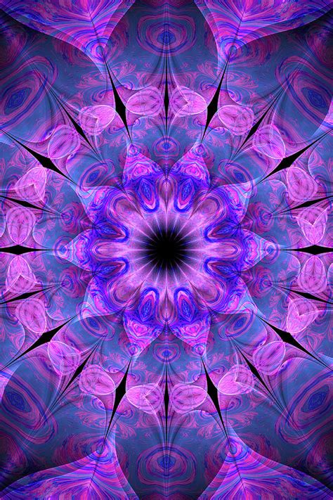 Fractal Kaleidoscope Art Purple Blue Pink Digital Art By Matthias