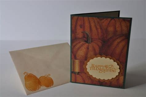 Hand Stamped Thanksgiving Card Pumpkin Harvest Thanksgiving Cards