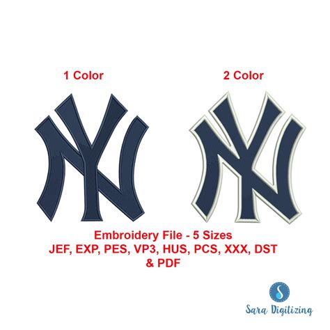 Ny Yankees Logo Machine Embroidery Design New York Yankees Etsy