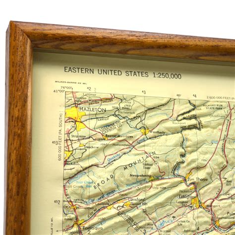 Vintage Framed 3d Topographical Map Topo Of Newark Nj Ny And Pa By Hubb