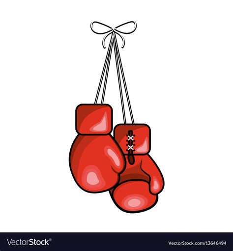 Color Boxing Gloves Hanging Icon Royalty Free Vector Image