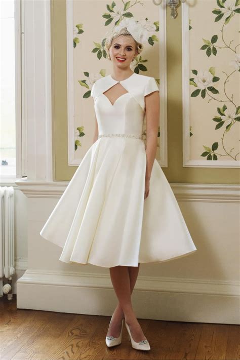 36 Vintage Style Tea Length Wedding Dress  Fieldbootsgetitnow