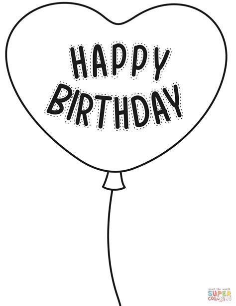 Happy Birthday Balloon Coloring Page Free Printable Coloring Pages