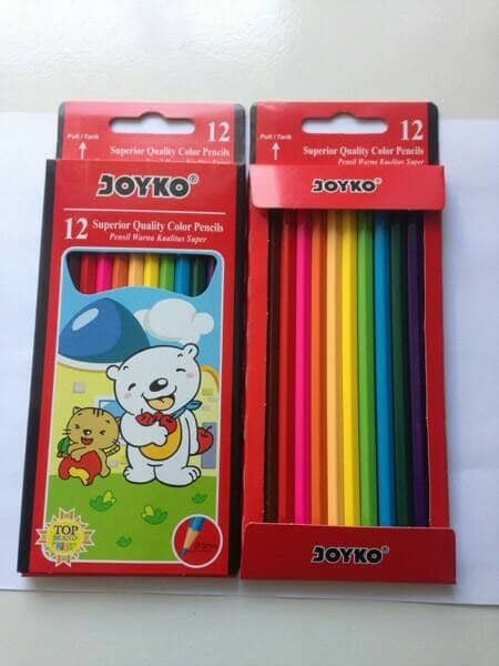 Jual Pensil Warna Joyko Panjang Isi 12 Color Pencils 03mm Cp 12pb