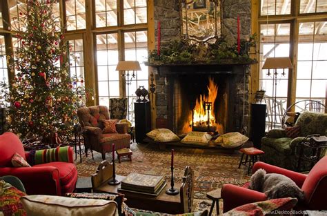 Christmas Fireplace Fire Holiday Festive Decorations R Wallpapers