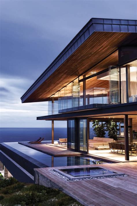 Dazzling Cliff Top Modern Wood Glass And Concrete Home By Saota