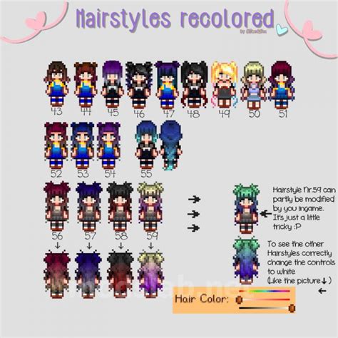 Скачать Hairstyles Recolored And A New Hairstyle Update для Stardew Valley