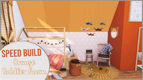 The Sims 4 Speed Build Orange Toddler Bedroom Cc Links Youtube