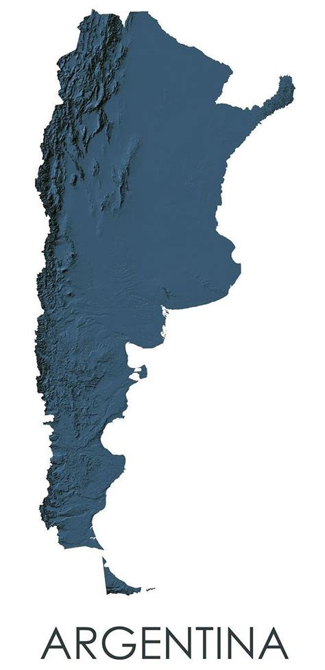 Argentina Topographic Map Midnight Blue