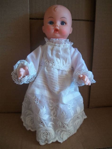 Vintage 8 Inch Plastic Baby Doll In Handcrafted Ivory Gown Etsy