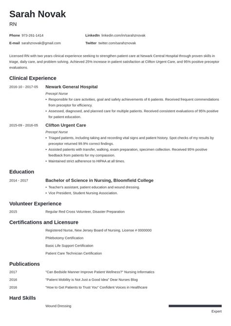 Nursing Student Resume Example Template Minimo Nursing Resume