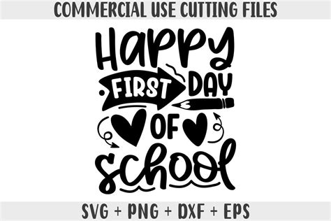 Happy First Day Of School Svg Png Dxf Graphic By Zoomksvg · Creative