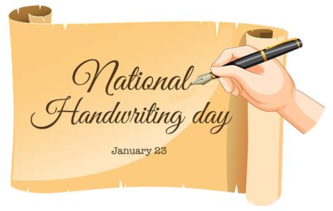 National Handwriting Day Banner Design Stock Illustration Download
