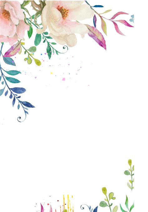 Download Pink Flower Border Wedding Watercolor Invitation Painting Hq