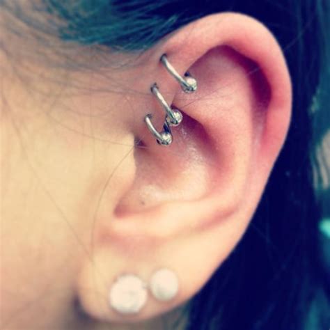Triple Forward Helix Piercing Information Guide With Images