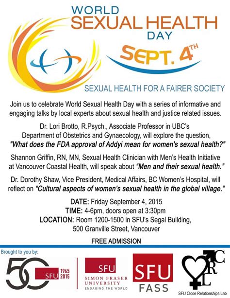 world sexual health day 4 september department of obstetrics and gynaecology