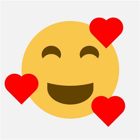 Love Heart Emoji Vector Illustration Isolated On White Background