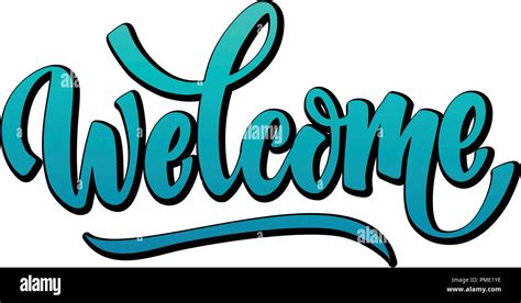 Welcome Lettering Text Modern Calligraphy Style Illustration Stock