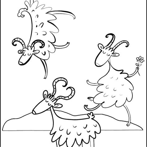 Three Billy Goats Gruff Coloring Page Goat Outline To Color