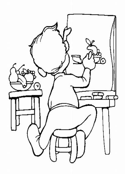 Coloring Pages Artist Colouring Printable Clipart Rockwell