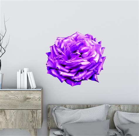 Rose Wall Decal Floral Wall Decals Rose Decal Flower Wall Etsy