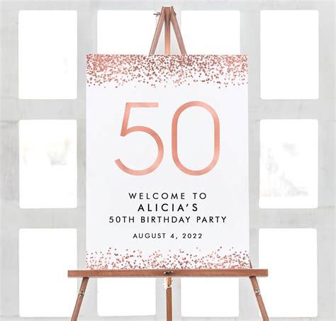 50th Birthday Welcome Sign 50th Birthday Party Decorations Etsy