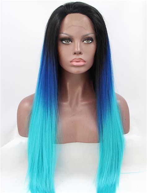 Lace Front Colorful Wigs Synthetic Ombre2 Tone 30 Straight Lace