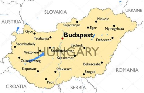 Hungria no mapa do território de europa fundo branco ilustração do vetor. Mapa Hungría Vector Mapa Hungría Color Detalladas ...
