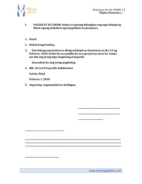 PDF Worksheets By Me WBM Filipino Elementarymommyguideinc Com