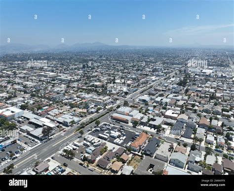Aerial View Of North Park Neighborhood In San Diego California Stock