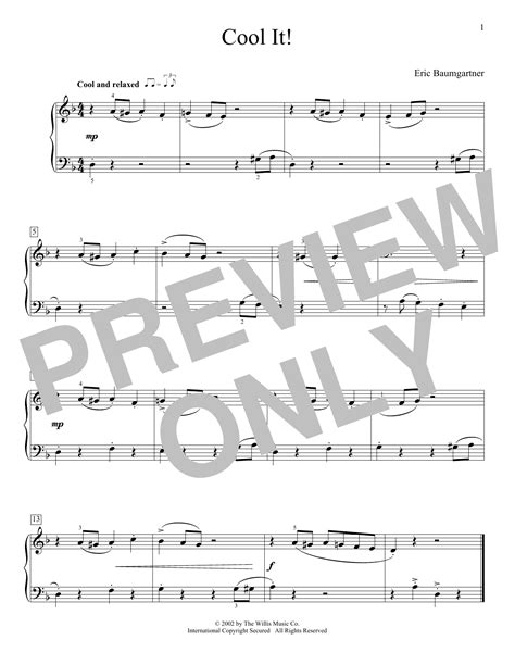 Eric Baumgartner Cool It Sheet Music Pdf Notes Chords Jazz Score Educational Piano