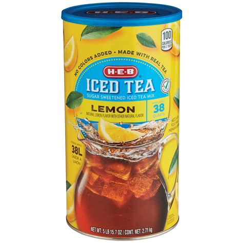 H E B Select Ingredients Lemon Sugar Sweetened Iced Tea Mix Shop Tea